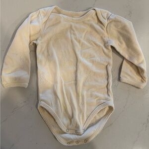 Cream Long Sleeve Baby Onesie